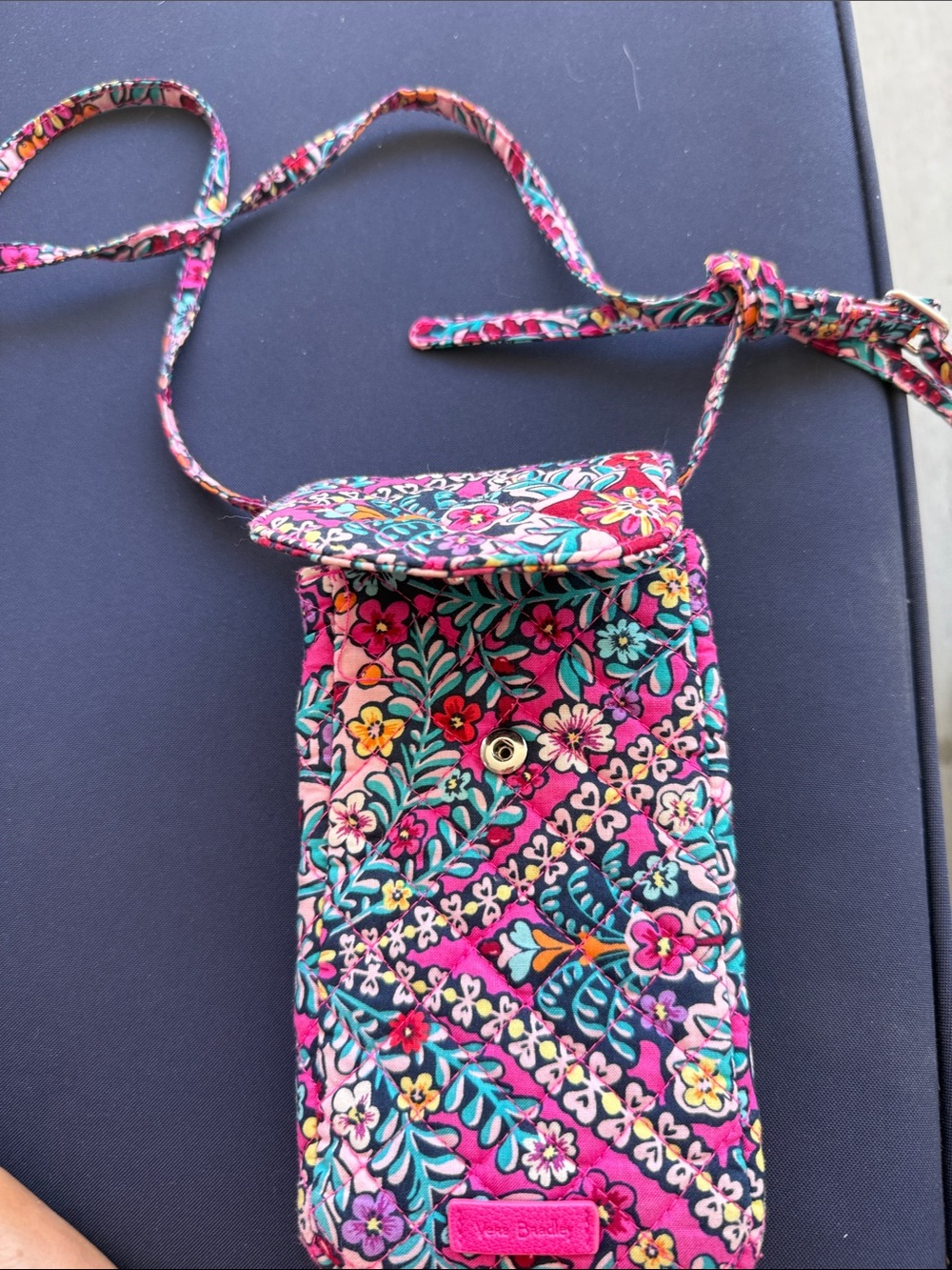 Vera Bradley Pink Floral Quilted Crossbody Phone Pouch